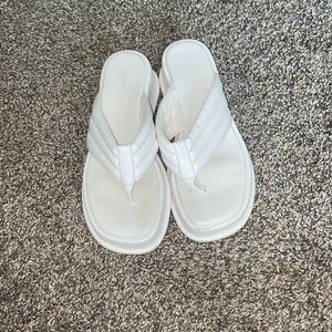 white sandals